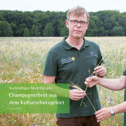 Der Leiter des Biosphärenreservates Torsten Roch vor einem Feld.