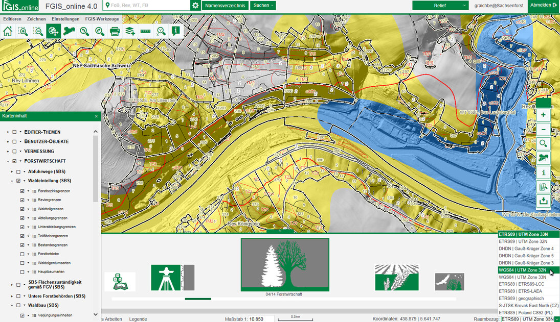 Screenshot von FGIS-Online
