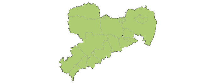 Karte der Forstbezirke in Sachsen