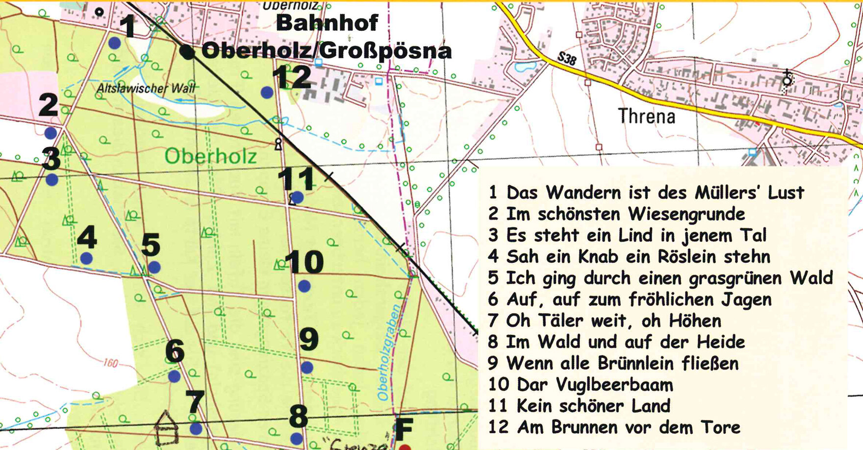 Karte des Lehrpfades