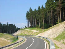 Stra&szlig;e, die Waldgebiet durchschneidet