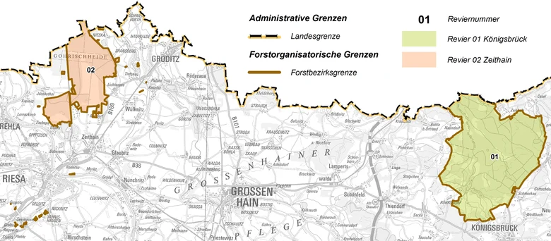 &Uuml;bersichtskarte NSG K&ouml;nigsbr&uuml;cker Heide, Gohrischheide