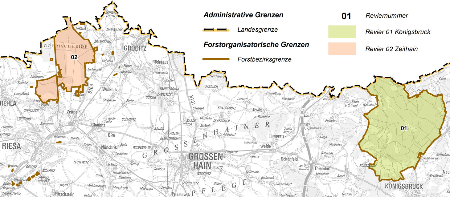 Übersichtskarte NSG Königsbrücker Heide, Gohrischheide