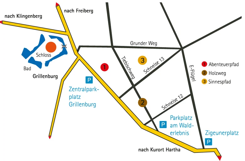 &Uuml;bersichtskarte zur Anfahrt nach Grillenburg
