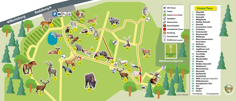 Lageplan des Wildgeheges