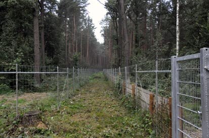 Blick auf die stabile Doppelzaunanlage